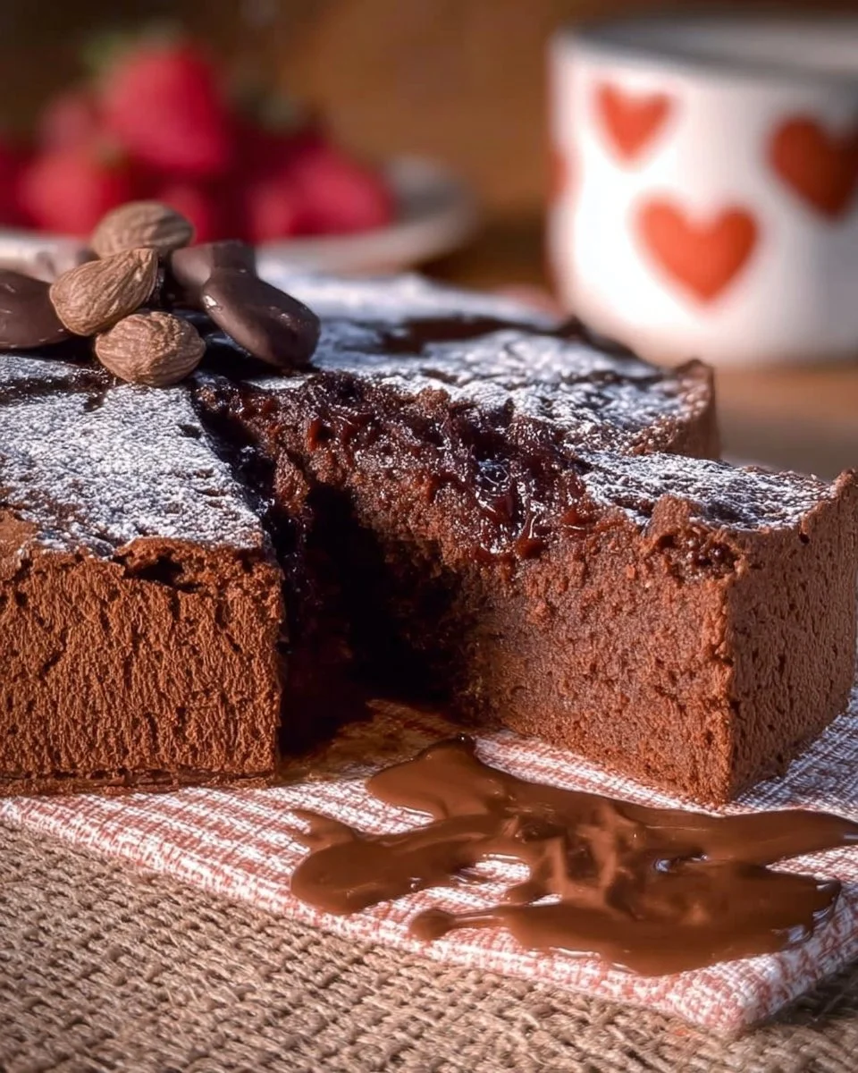 Fetta di Torta Tenerina al Cioccolato servita su un piatto elegante.