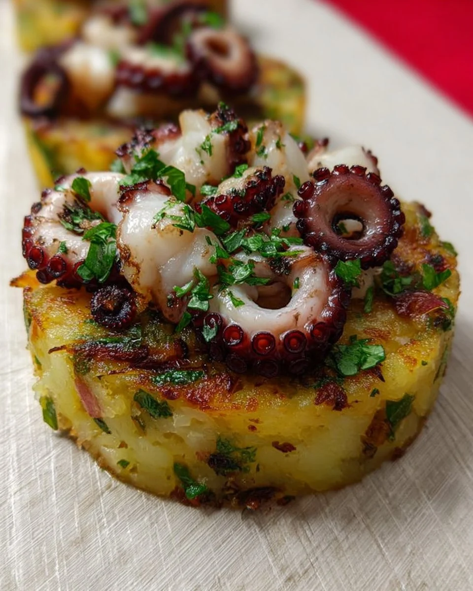 Tortino di patate con polpo, un piatto delizioso e originale.