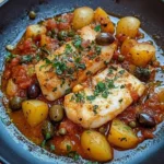 Baccalà alla Ghiotta servito con contorni tipici