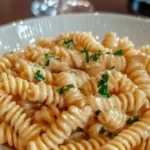 Piatto di Fusilli alla Crema di Tonno e Philadelphia con una salsa cremosa