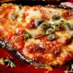 Melanzane ripiene con ripieno di carne e verdure, un piatto italiano ricco di sapore.