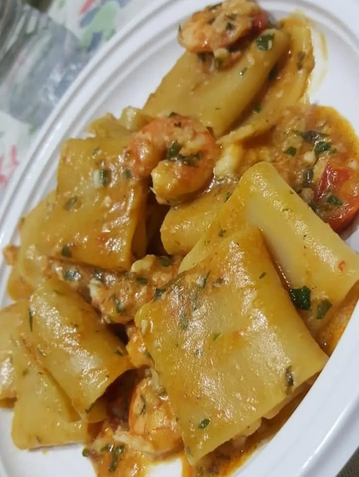 Paccheri con scampi e gamberi