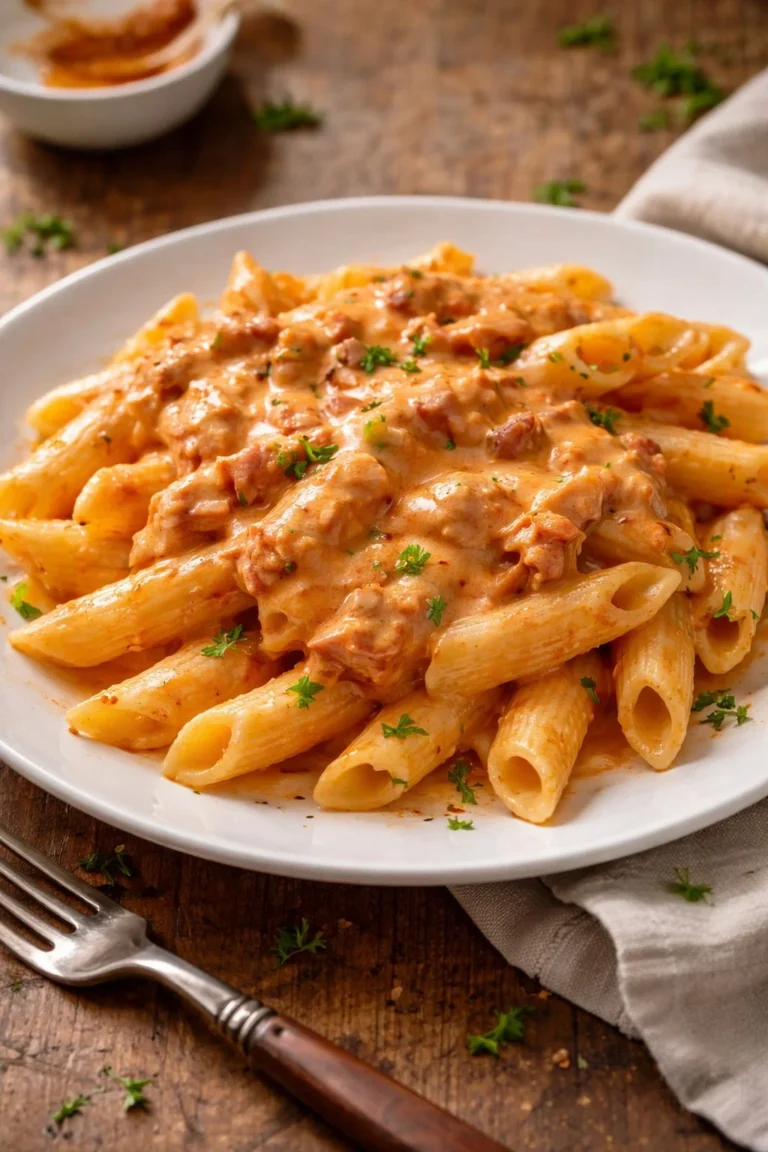 Pasta Penne Fumè con salsa aromatica e ingredienti freschi
