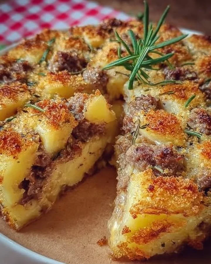Sbriciolata di Patate al Forno con Salsiccia e Provola