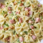 Farfalle con Zucchine, Prosciutto e Philadelphia pronte da servire