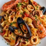 Pappardelle alla Pescatora con frutti di mare e salsa ricca