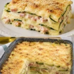 Parmigiana bianca di zucchine preparata con ingredienti freschi e leggeri