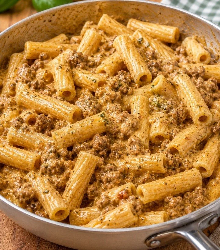 Pasta alla Montecarlo servita con ingredienti freschi e un tocco di eleganza.