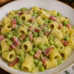 Pasta piselli e speck pronta in 25 minuti, piatto veloce e gustoso