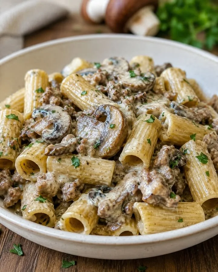 Rigatoni Funghi e Salsiccia